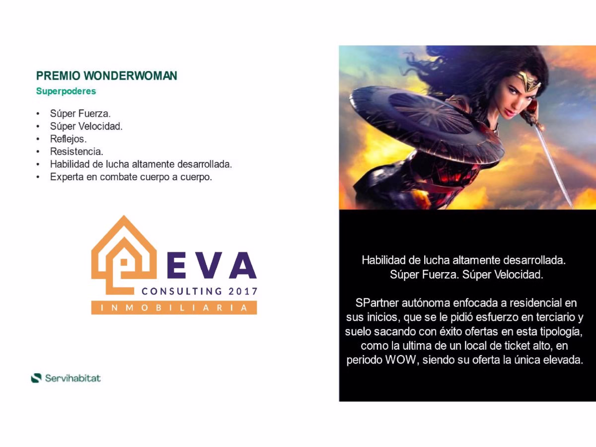 Inmaculada Sánchez-Medina, fundadora de Eva Consulting 2017, reconocida con el Premio Wonderwoman de Servihabitat