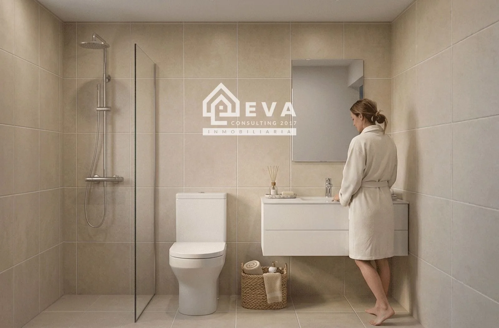 Render de baño de la promoción Marqués de Salamanca 16