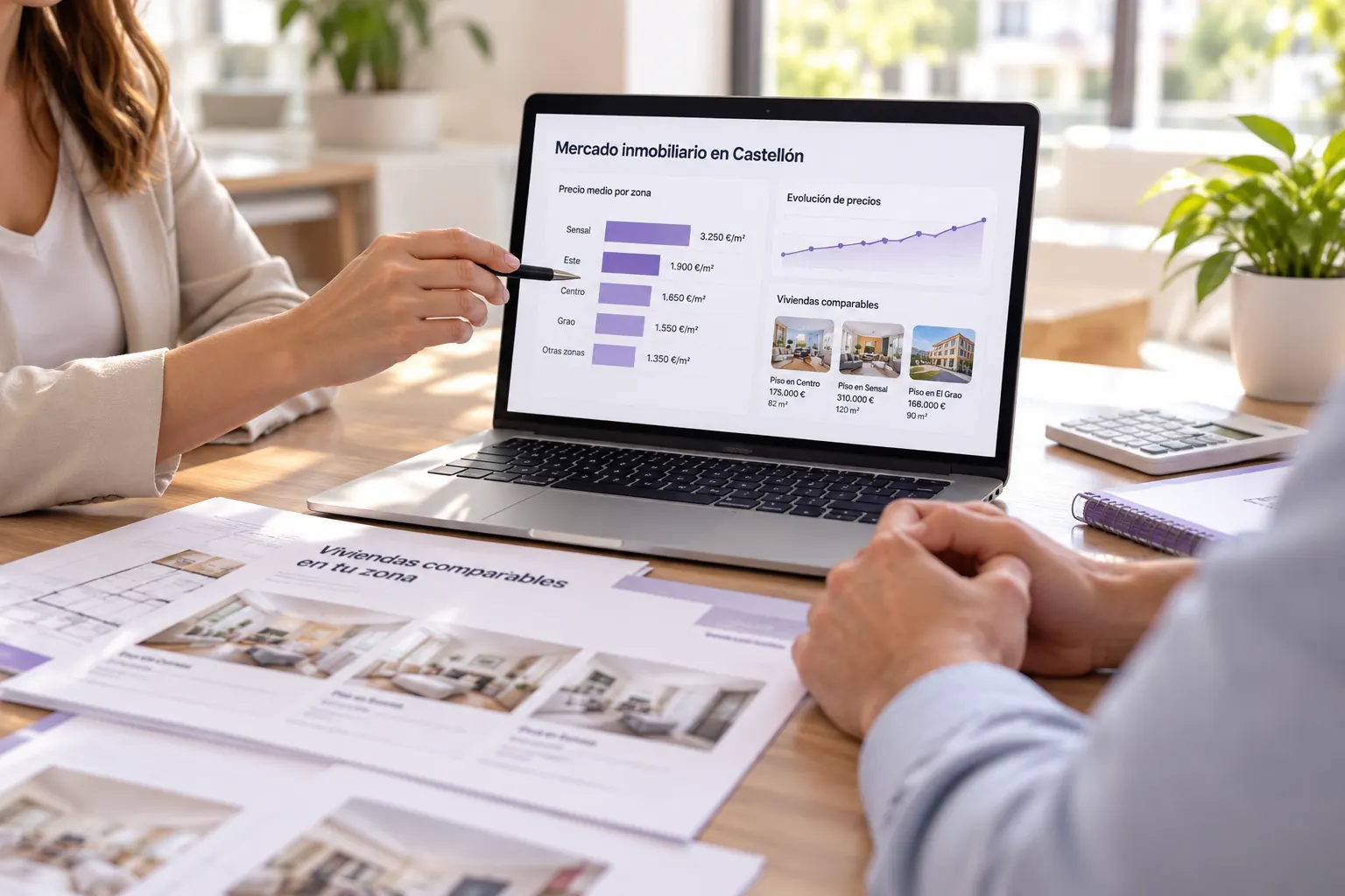 Estudio del mercado inmobiliario de Castellón mediante precios y viviendas comparables