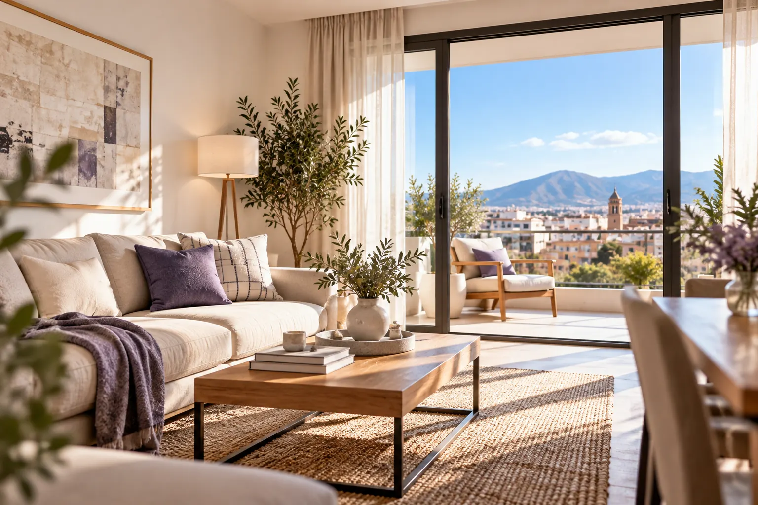 Salón luminoso con terraza